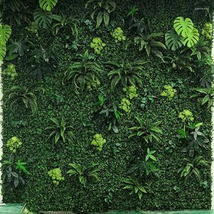 Fleurs décoratives 40x60cm artificielle herbe verte plantes mur buis pour mariage intérieur extérieur jardin fleur décoration fausse plante