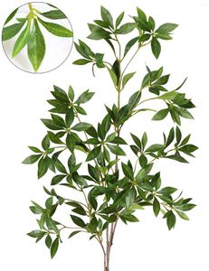 Fleurs décoratives 4pcs de haute qualité Olive Artificielle Branches de plantes Willow Fausses d'arbres Feuilles tiges fausses pour décoration de salle de bain en gros