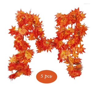 Flores decorativas, 5 uds., tira de ratán Artificial, vid falsa para hojas de arco, decoración colgante para el Festival de la cosecha de otoño