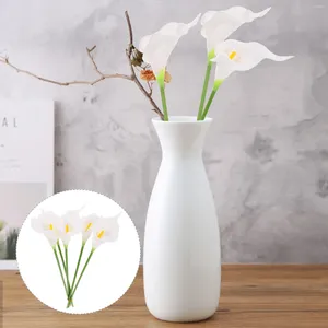 Fleurs décoratives 5 pcs simulation calla lis plastique fleur artificielle décorer faux bouquets kit accessoires