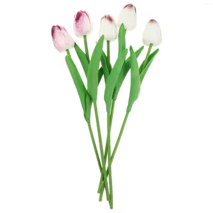 Flores decorativas 5 PCS Simulación Tulip