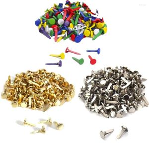 Fleurs décoratives 50pcs Brads métalliques ronds bricolage Scrapbooking Fineur Brad Braft Decoration de fleurs artificielles