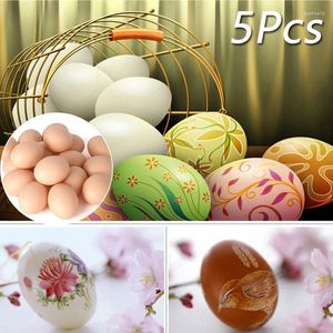 Flores decorativas 5 piezas casa de pollo simulación granja de huevos anidación gallina huevos falsos nido de animales modelo para incubar DIY pintura en color juguetes para niños