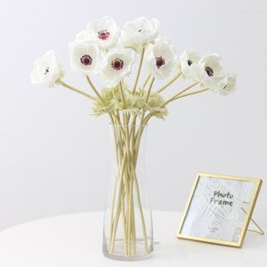 Fleurs décoratives 5pcs branche unique imitation PU herbe motif pivoine fournitures de mariage sentir soie fleur boutique fenêtre accessoires fête maison