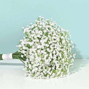 Fleurs décoratives 6/12 pièces blanc souffle de bébé artificiel réel toucher Faux Bouquet de mariage pour arrangement Floral fête décor à la maison