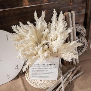 Flores decorativas 6 piezas planta de hierba blanca artificial para boda navidad bricolaje artesanía de bricol