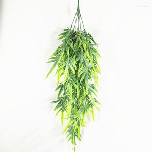 Fleurs décoratives 78 cm de long simulé asperges herbe bambou feuille bande décoration pulvérisation couleur tenture murale matériel végétal vert