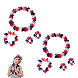 Fleurs décoratives 8 pièces/32 pièces, déguisement artificiel pour adulte, Bracelet Tropical hawaïen Lei, collier de fleurs léger, pétale de mariage