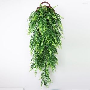 Fleurs décoratives 90 cm Plante Artificielle Vigne Verte Suspendue Ivy Chambre Décoration Murale Feuille En Plastique Faux Fête De Mariage Jardin Décoration De La Maison