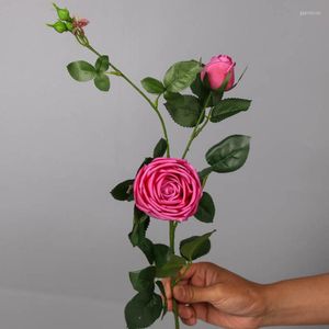 Fleurs décoratives 90 cm Hydratant Rose Simulation Bouquet Maison Salon Table À Manger Décoration De Mariage Faux Fleur Artificielle Haute