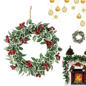 Fleurs décoratives Couronne de Noël artificielle Porte d'entrée pour l'automne et décorations de suspension réutilisables