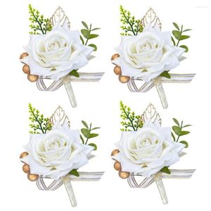 Flores decorativas Ramillete artificial Muñeca Accesorios de boda para novios Padrinos de boda Damas de honor Suministros para fiestas