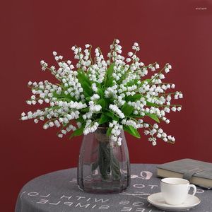 Fleurs décoratives fleur artificielle campanule muguet plastique maison douce décoration plante mur mariage vert