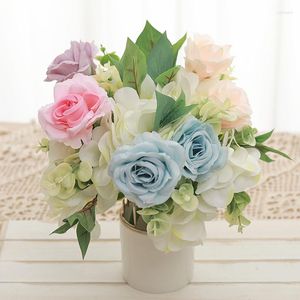 Fleurs décoratives fleur artificielle tenant français Rose Table Center décoration mariage mariée luxe fête d'anniversaire fournitures