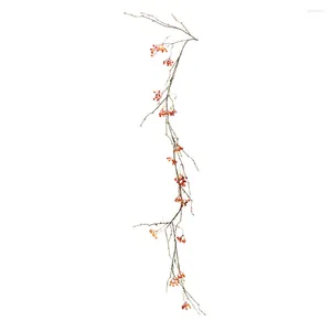 Guirlande de vigne de fleurs artificielles, fleurs décoratives suspendues en rotin, décor de fête de baies sauvages, Festival