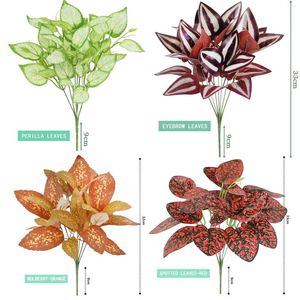Fleurs décoratives plante verte artificielle 7 Feuilles de soda fleur en bois de fleur Spotté salon décoration de bureau