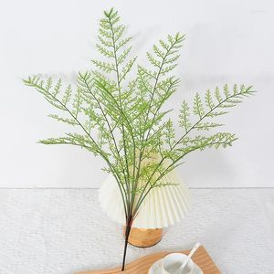 Fleurs décoratives Artificial Green Plantes Bouquet de Wen Bamboo Persian Grass Leaf Row Home Wedding Corsage Garland avec