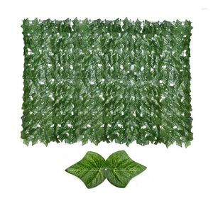Fleurs décoratives Clôture artificielle Ivy Scren Hedge Panels Green Faux Greater Greenery Murcarrec décoration pour la maison extérieure