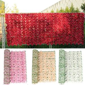 Fleurs décoratives feuille artificielle clôture de confidentialité rouleau mur aménagement paysager extérieur jardin cour terrasse Patio décor de noël