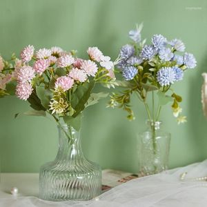 Fleurs décoratives Artificielle Lilas Fleur Bouquets De Mariage Pour La Mariée Violet Faux Vase Décoration De Table De Mariée