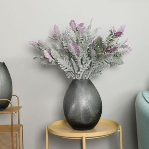 Fleurs décoratives artificielles Miller plantes floues floquées feuilles violettes fausse soie bricolage décoration pour mariage maison noël Faux feuillage
