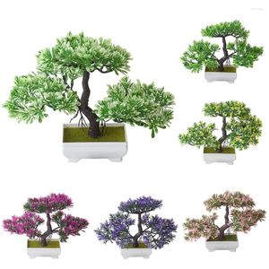 Fleurs décoratives plante artificielle bonsaï en Pot Simulation pin arbre simulé Pot de fleur fausse petite décoration de la maison