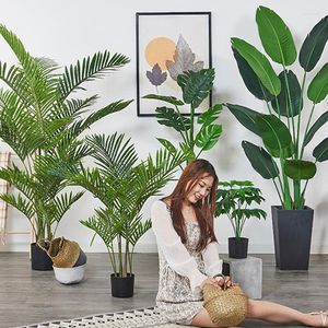 Fleurs décoratives plante artificielle voyageur bananier Simulation Tropical grand palmier en pot maison salon bureau décoration