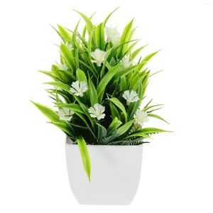 Flores decorativas Planta en maceta artificial Plantas bonsái falsas para interiores Decoración de escritorio Adorno Plástico