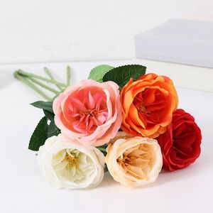 Fleurs décoratives artificielle Rose fleur non-fading veines claires fausse décoration de mariage bricolage artisanat