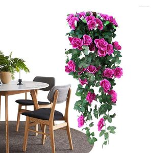 Fleurs décoratives Artificielle Rose Larme Butin Avec Des Branches Vertes Guirlande Porte Seuil Fleur 18 Têtes Mur Art Decore