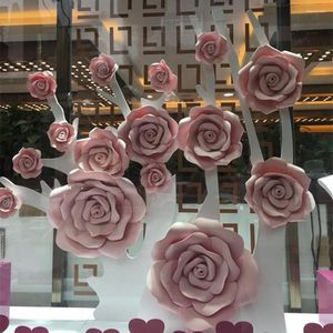 Fleurs décoratives décoration de mariage artificielle vente Design géant Rose papier mousse fleur étanche 15 ensemble de fond