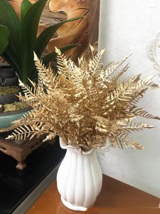 Flores decorativas artificiales al por mayor plata oro rosa decoración navideña florero boda hogar Flores 2023 plantas falsas artesanales