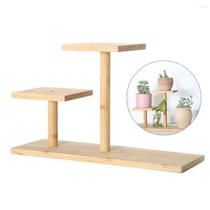 Fleurs décoratives Bambou 3 Niveau Plante Stand Pour Table Porte-Pot De Fleur Plantes Succulentes Bonsaï Stockage Présentoir Home Office Patio