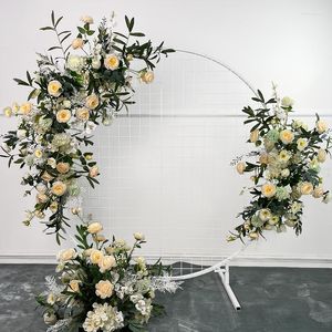 Fleurs décoratives Champagne Row Flower Props Décoration finie Eucalyptus T Stage Road Lead Wedding