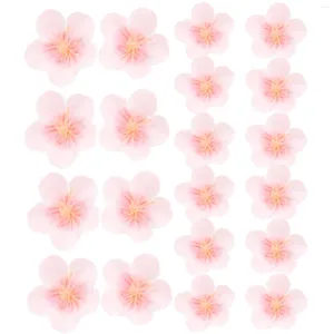 Flores decorativas Pétalos de flor de cerezo Cabeza de flor de seda Faux Decoración oriental Decoración de bodas artificiales Porta falsa para manualidades Pink