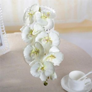 Flores decorativas Decoración de Navidad Mariposa Artificial Orchid Desktop Flower Arreglo de la olla Accesorios de boda#G