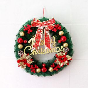 Guirnalda de flores decorativas para Navidad, adorno de pared, decoración de puerta, regalo, decoración del hogar, gancho magnético