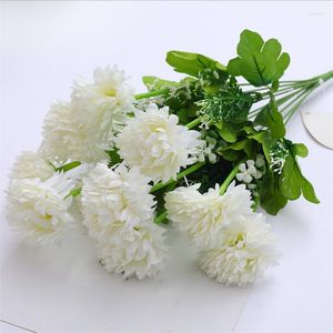 Fleurs décoratives chrysanthème Bouquet de haute qualité artificielle maison jardin décoration de mariage bricolage noël fausse fleur