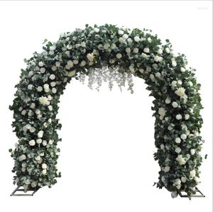 Flores decorativas, círculo, flor blanca, arco de boda para decoración de fondo de ceremonia