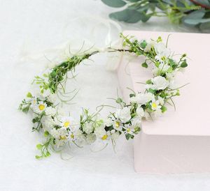 Fleurs décoratives couronne guirlande accessoires couronne bandeaux cheveux de mariage à la main pour les femmes mariées demoiselles d'honneur filles Rose bord de mer