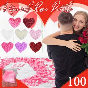 Décoration de fleurs décoratives 100pc Silk Home Rose Wedding Petals Bright Artificial Real Bridal pour dortoirs