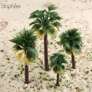 Fleurs décoratives Dophee 12 pièces modèle arbres mise en page Train palmier forêt tropicale échelle 1: 65-1: 150 couleurs mélangées