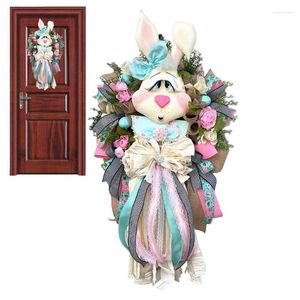 Flores decorativas, corona de Pascua, guirnalda para colgar en la puerta delantera, decoración bonita para la pared, artesanía para fiesta en el jardín del hogar