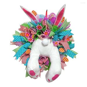 Fleurs décoratives électrique lapin voleur de pâques, avec oreilles, forme de dessin animé, décoration mignonne, ornements, accessoires d'intérieur de pièce, décoration murale