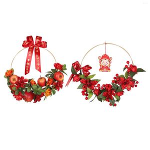 Rouge décoratif de guirlande d'année chinoise élégante de fleurs décoratives pour la décoration de mariage