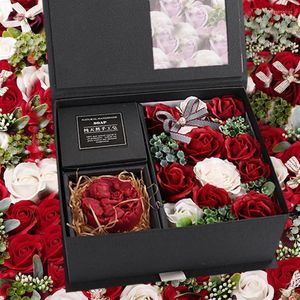 Flores decorativas Eternal Rose Valentines Caja de regalo creativa para novia Jabón hecho a mano Flor Día de la madre Esposa Boda Fiesta de cumpleaños