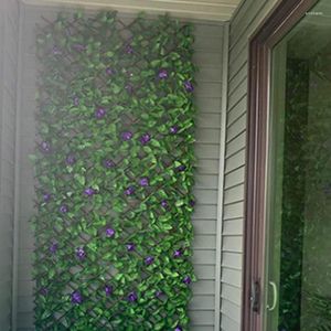 Fleurs décoratives clôture extensible plantes vertes artificielles feuille de rotin lierre guirlande plante mousse herbe maison salon jardin balcon