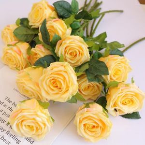 Fleurs décoratives Faux fleur Assez longue durée de vie Sans entretien Roses artificielles Amélioration de l'habitat Rose Faux