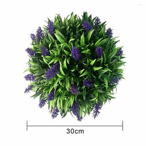 Flores decorativas Planta falsa Bola Lavanda Topiary Cesta colgante Decoración del hogar Restaurante Boda Artesanía 1 pieza 20 cm 25 cm 30 cm