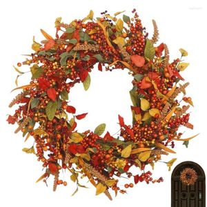 Fleurs décoratives Fall Berry Courrure Portable Récolte Automne Porte d'entrée Artificiel Thanksgiving Festival Garland for Walls Windows